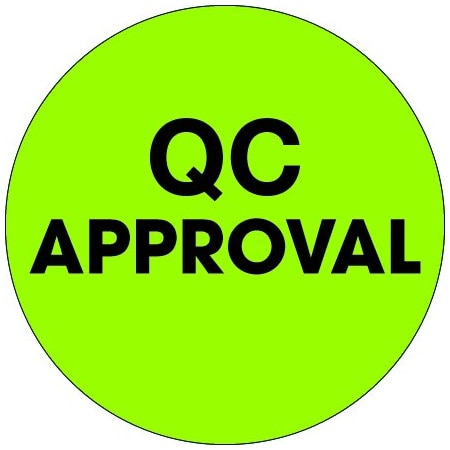 Bsc Preferred 2'' Circle - ''QC Approval'' Fluorescent Green Labels BUY00019837